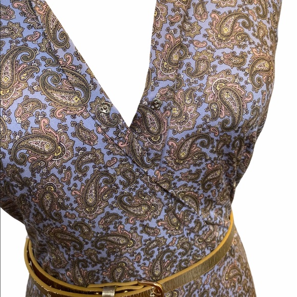 Ralph Lauren Vintage 80s Blue Paisley Maxi Dress - Picture 4 of 9